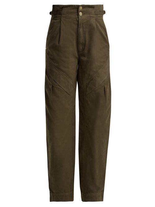 Matchesfashion.com Jean Atelier - Gemma Paper Bag Waist Jeans - Womens - Dark Green