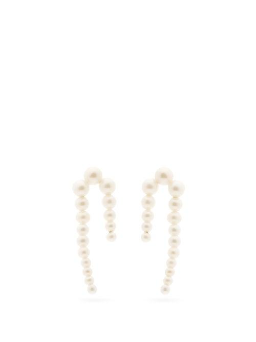 Matchesfashion.com Sophie Bille Brahe - Petite Perle Nuit Pearl & 14kt Gold Earrings - Womens - Pearl