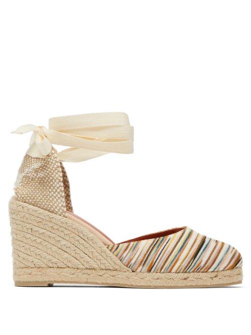 Matchesfashion.com Castaer - X Missoni Carina 80 Espadrille Wedges - Womens - Multi Stripe