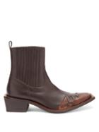 Matchesfashion.com Martine Rose - Que Angular-sole Leather Boots - Mens - Brown