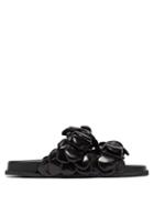 Matchesfashion.com Valentino Garavani - Atelier Petal-effect Leather Sandals - Womens - Black