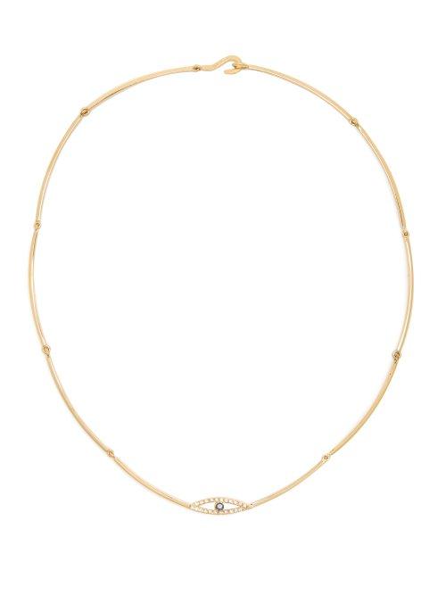 Matchesfashion.com Delfina Delettrez - Diamond, Sapphire & Yellow Gold Necklace - Womens - Gold