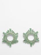 Amina Muaddi - Begum Mini Crystal-embellished Earrings - Womens - Green