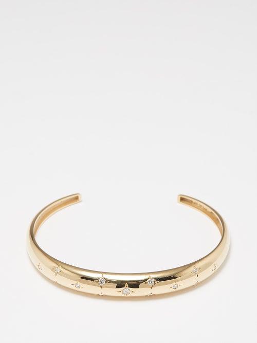 Zo Chicco - Aura Diamond & 14k Gold Cuff - Womens - Gold Multi