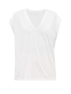 Matchesfashion.com Frame - Le Mid V Neck Cotton T Shirt - Womens - White