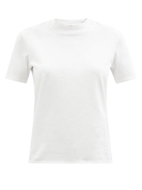The Row - Dabi High-neck Cotton-jersey T-shirt - Womens - White