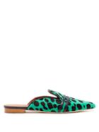Matchesfashion.com Malone Souliers By Roy Luwolt - Hermione Calf Hair Backless Loafers - Womens - Green Multi