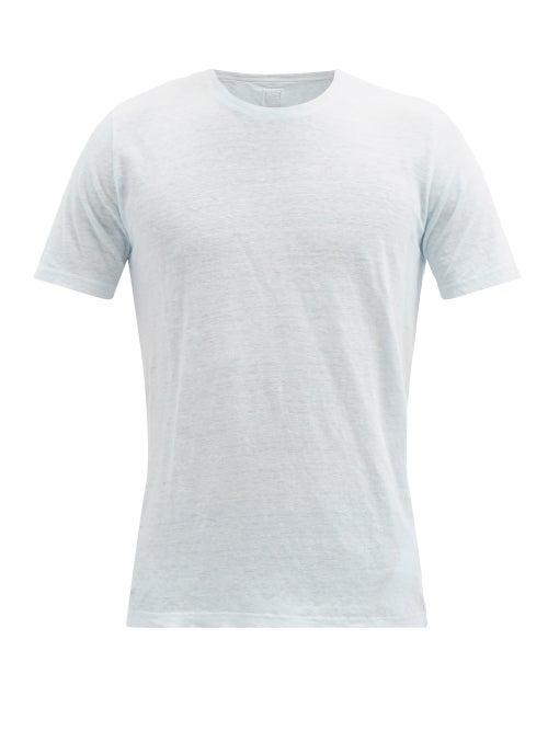 Matchesfashion.com 120% Lino - Linen-slub Jersey T-shirt - Mens - Light Blue