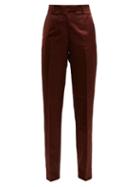 Matchesfashion.com Calvin Klein 205w39nyc - Side Stripe Straight Leg Satin Trousers - Womens - Brown Multi