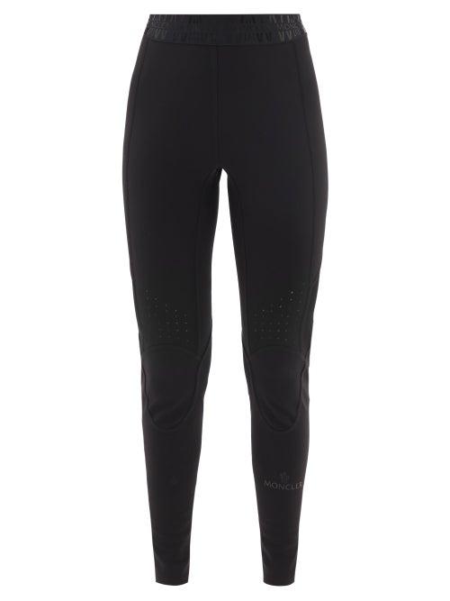 Moncler - High-rise Technical Stretch-jersey Leggings - Womens - Black