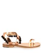 Álvaro Angela Pom-pom Embellished Leather Sandals