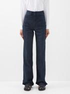 Lemaire - High-waist Straight-leg Jeans - Womens - Dark Blue