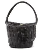 Ladies Bags Dragon Diffusion - Jane Birkin Small Woven-leather Basket Bag - Womens - Black