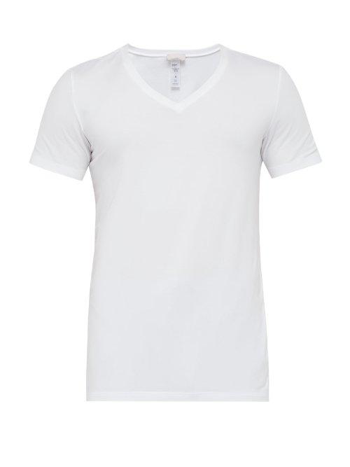 Matchesfashion.com Hanro - Superior V Neck Cotton Jersey T Shirt - Mens - White