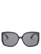 Matchesfashion.com Burberry - Tb Monogram Butterfly Acetate Sunglasses - Womens - Black