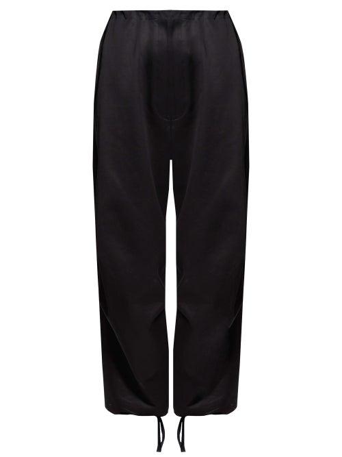 Matchesfashion.com The Row - Attie Cotton Sateen Wide Leg Trousers - Womens - Black