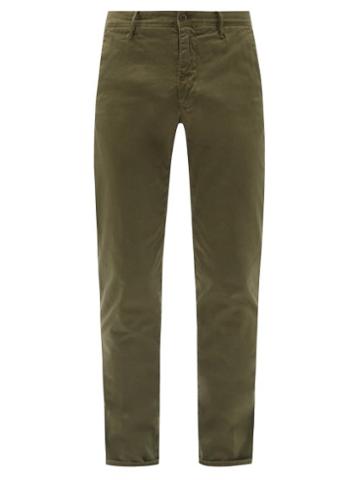 Mens Rtw Incotex - Cotton-blend Slim-leg Chino Trousers - Mens - Green