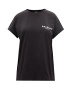 Ladies Rtw Balmain - Logo-print Cotton-jersey T-shirt - Womens - Black