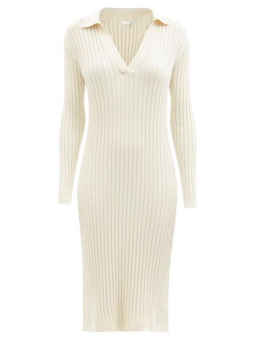 Skin - Makaya Ribbed Cotton-blend Polo Dress - Womens - Cream