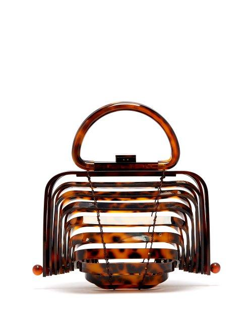 Matchesfashion.com Cult Gaia - Lilleth Acrylic Top Handle Bag - Womens - Tortoiseshell