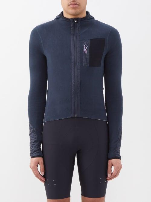 Caf Du Cycliste - Ingrid Hooded Fleece Cycling Jacket - Mens - Navy
