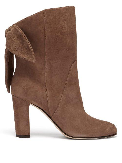 Matchesfashion.com Jimmy Choo - Marlene 85 Suede Ankle Boots - Womens - Light Brown