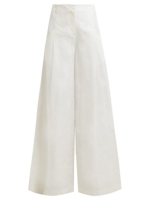 Matchesfashion.com Jacquemus - Ligurie Wide Leg Linen Trousers - Womens - White