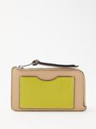 Loewe - Anagram-debossed Leather Cardholder - Womens - Beige Multi