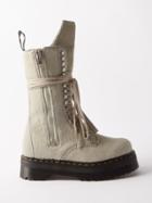 Rick Owens X Dr. Martens - Calf-hair Quad-sole Boots - Womens - White