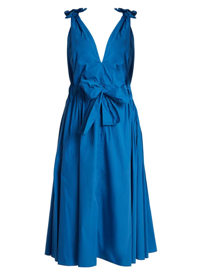 Maison Rabih Kayrouz Deep V-neck Bow-detail Paper-taffeta Dress