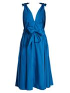 Maison Rabih Kayrouz Deep V-neck Bow-detail Paper-taffeta Dress