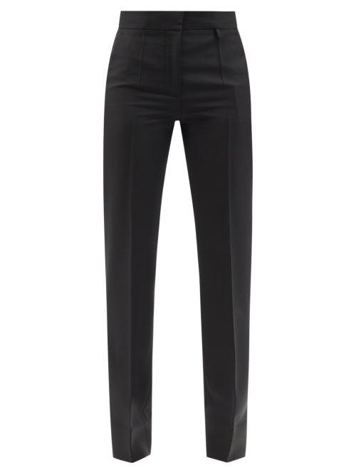 Ladies Rtw Givenchy - High-rise Wool-blend Straight-leg Trousers - Womens - Black