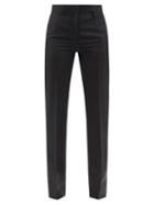 Ladies Rtw Givenchy - High-rise Wool-blend Straight-leg Trousers - Womens - Black