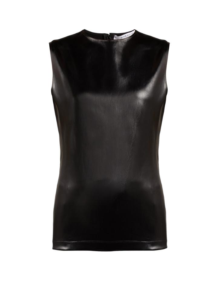 Givenchy Coated-satin Sleeveless Top
