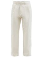 Matchesfashion.com E. Tautz - Pleated Straight-leg Jeans - Mens - Cream