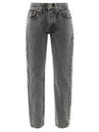 Vaquera - Studded Straight-leg Jeans - Womens - Grey