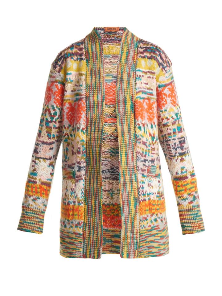 Missoni Long-line Intarsia-knit Cardigan