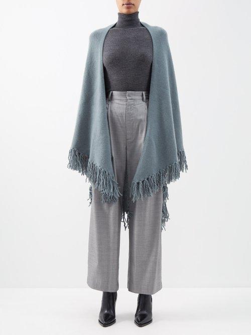 Arch4 - Fringe-trim Cashmere Shawl - Womens - Sage