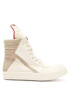 Matchesfashion.com Rick Owens - Geobasket High Top Leather Trainers - Mens - White Multi