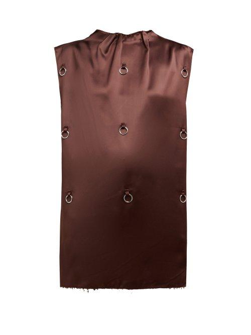 Matchesfashion.com Raf Simons - O Ring Embellished Satin Tank Top - Womens - Brown