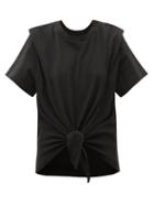 Matchesfashion.com Isabel Marant - Zelito Tie-front Cotton T-shirt - Womens - Black