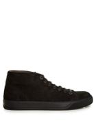 Lanvin Mid-top Grained-suede Trainers