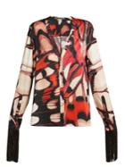 Alexander Mcqueen Butterfly-print Silk Blouse