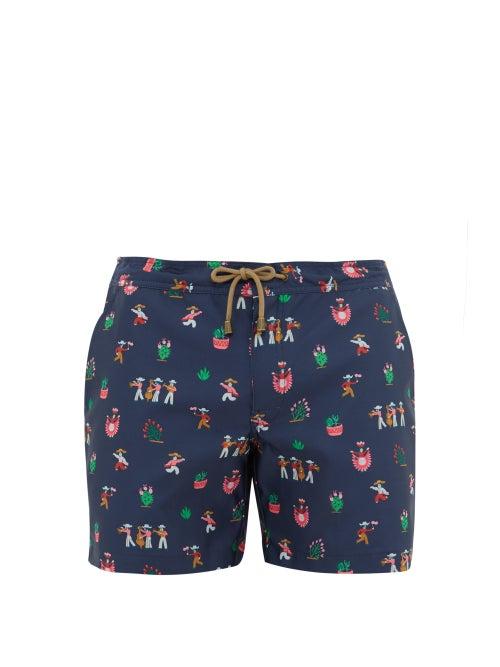 Matchesfashion.com Thorsun - Fiesta Print Swim Shorts - Mens - Navy