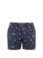 Matchesfashion.com Thorsun - Fiesta Print Swim Shorts - Mens - Navy