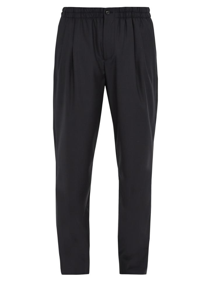 Giorgio Armani Pleated-front Wool And Cashmere-blend Trousers