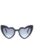 Matchesfashion.com Saint Laurent - Loulou Heart Shaped Sunglasses - Womens - Black Grey