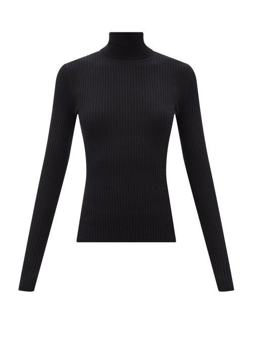 Gabriela Hearst - Peppe Roll-neck Ribbed Cashmere Sweater - Womens - Black