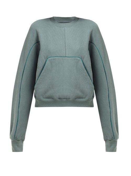 Matchesfashion.com Off-white - Logo Print Cotton Blend Sweatshirt - Womens - Khaki