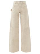Matchesfashion.com Bottega Veneta - Twisted-seam Wide-leg Jeans - Womens - Ivory